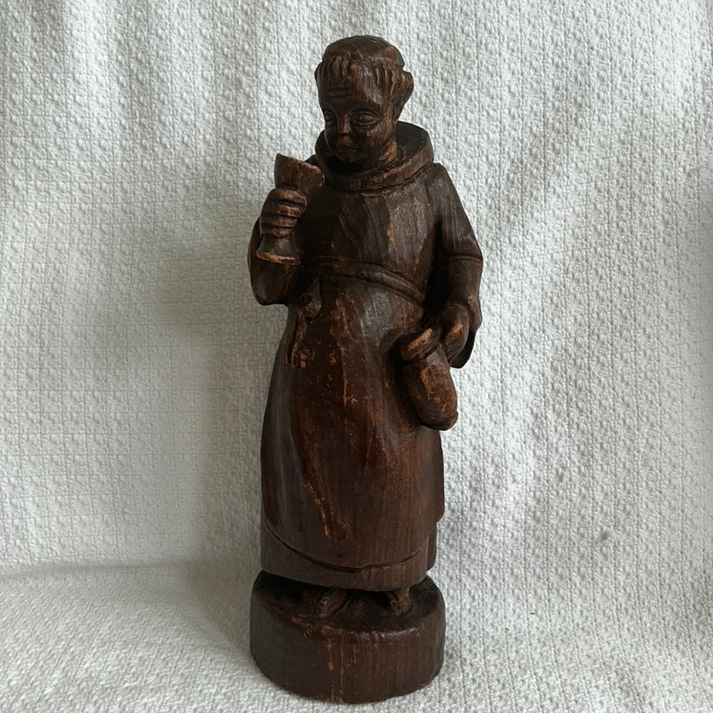 Handcrafted Wooden Monk Figurine